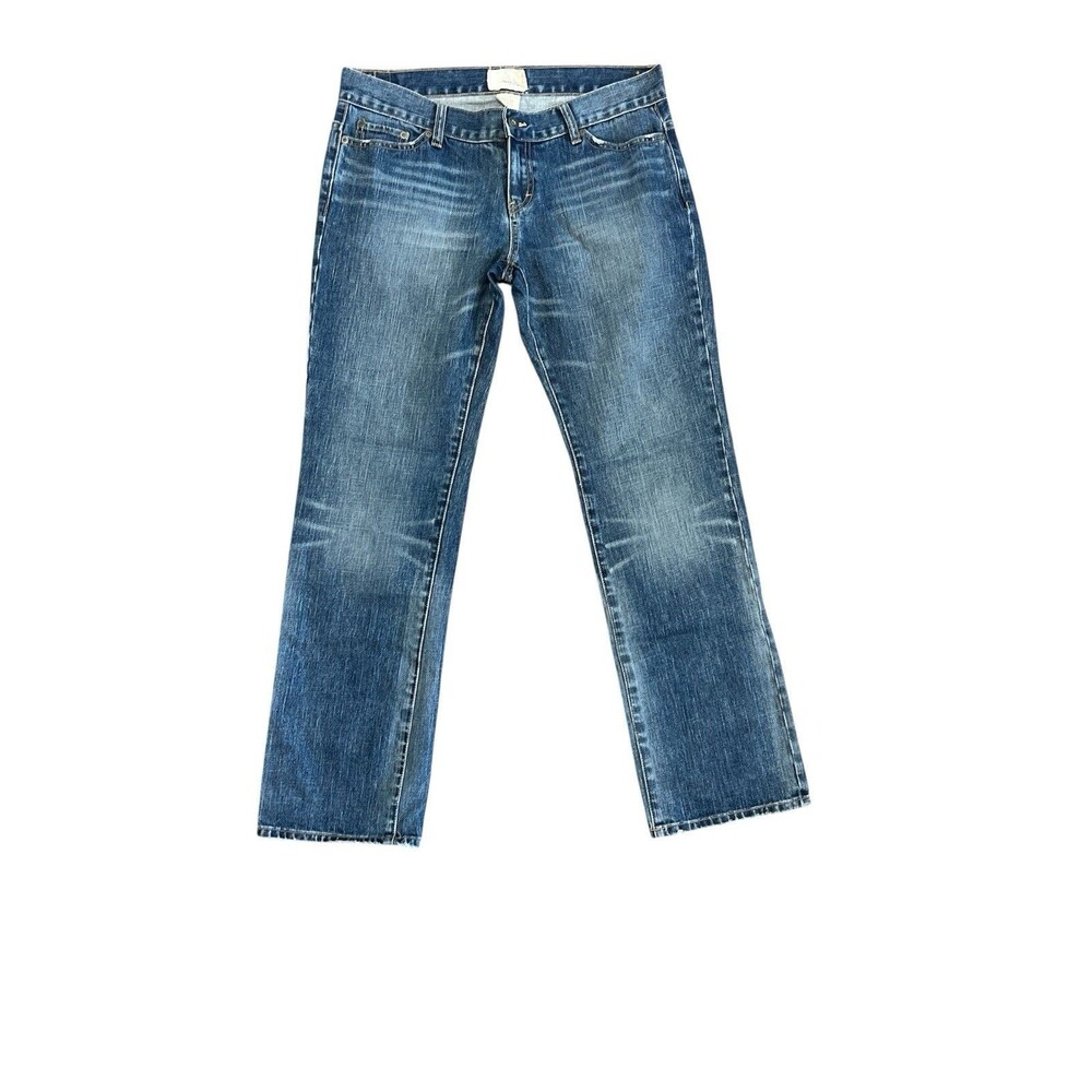 Maurices Premium Blue Mid Rise 11/12 Straight Jeans Stretch Denim